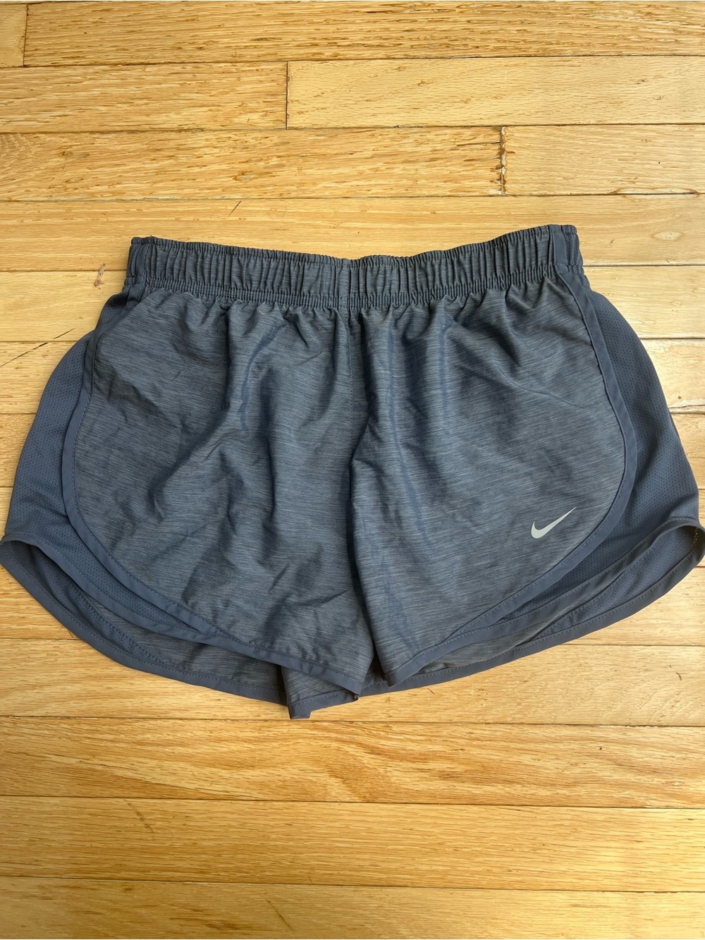 Nike Women's Charcoal Athletic Running Shorts with Reflective Swoosh